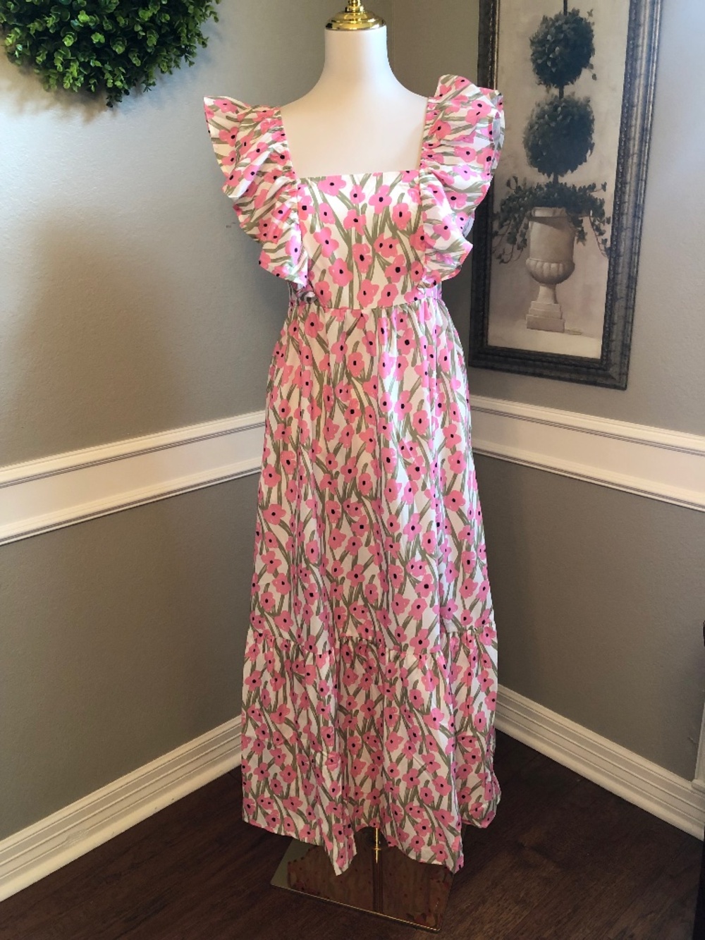 Pink Floral Maxi Dress
